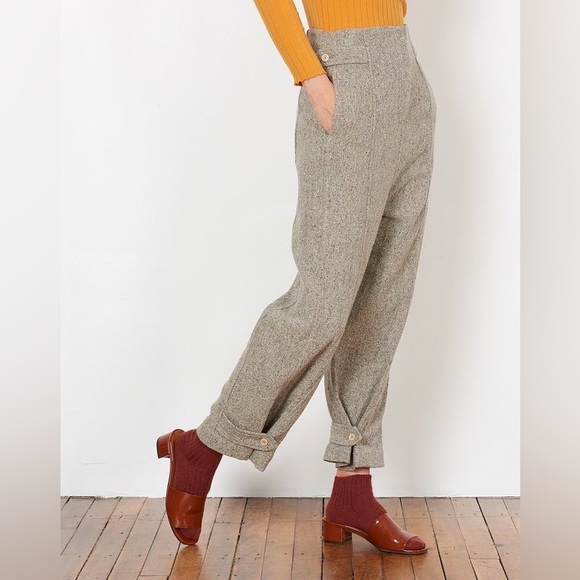NWT Caron Callahan High Rise Moses Pant in Donegal Tweed - Picture 4 of 8